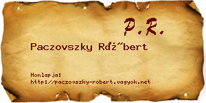 Paczovszky Róbert névjegykártya