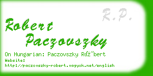 robert paczovszky business card